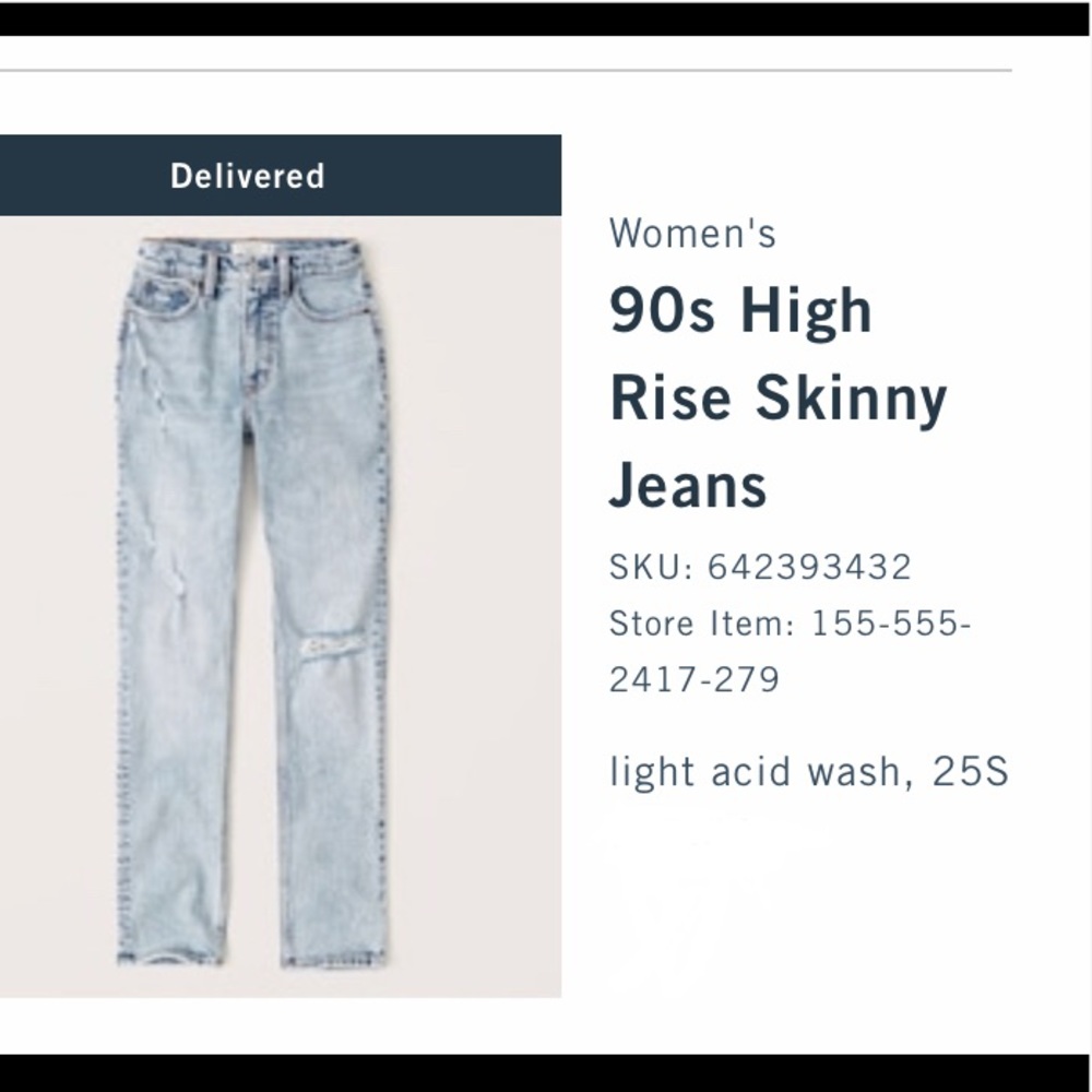 Abercrombie & Fitch 90s Skinny High Rise Jeans
